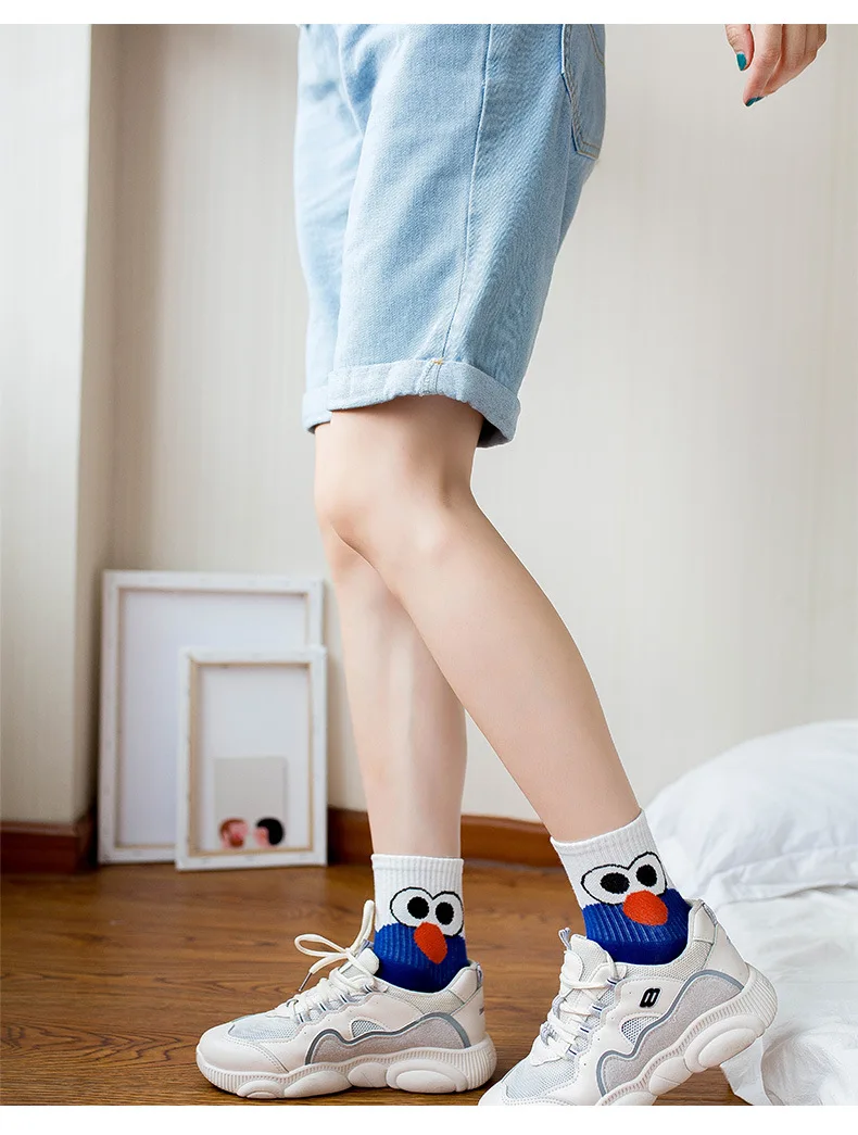 Милые Kawaii хлопковые носки-трубы с рисунком животных повседневные забавные удобные Японские Женские носки Harajuku Осень-зима