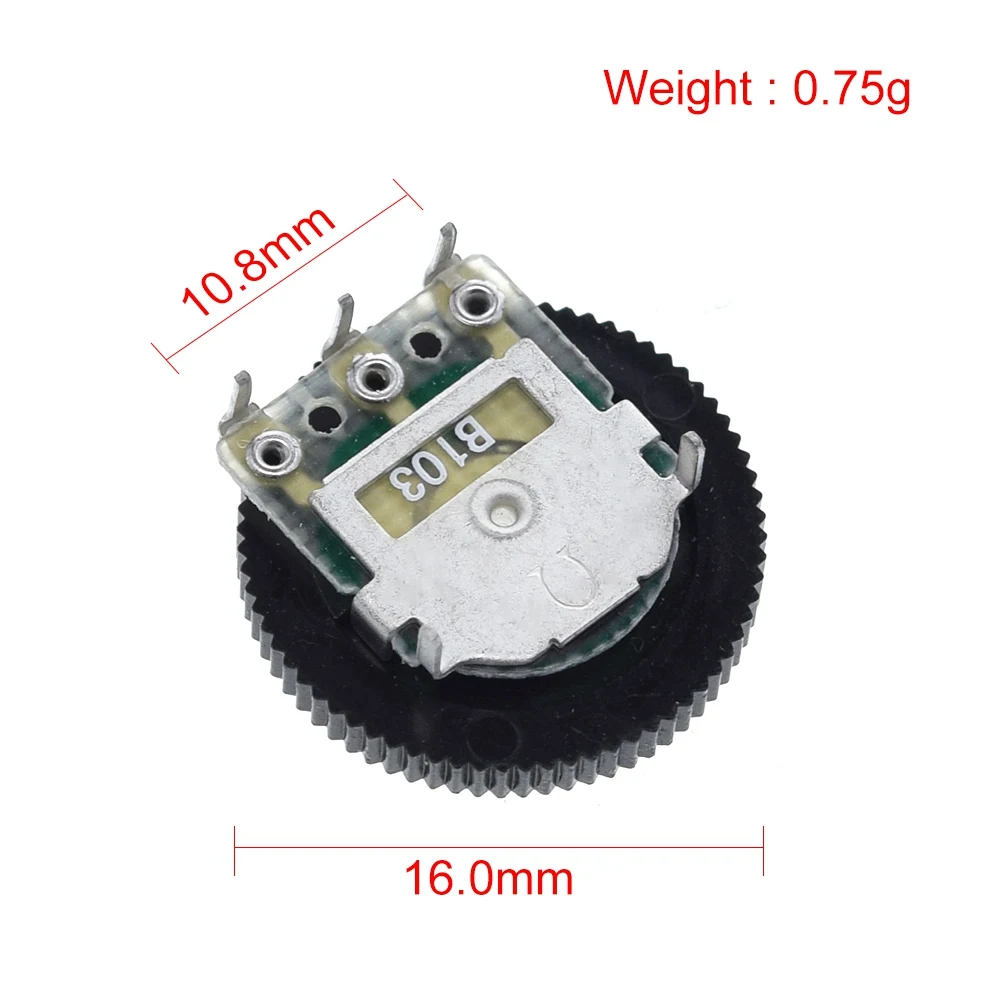 TZT 10 Pcs B103 16x2mm 10K Ohm Double Dial Taper Volume Wheel Duplex Potentiometer Z07 multiturn potentiometer linear potentiometer rotary potentiometer trimmer potentiometer electronic components