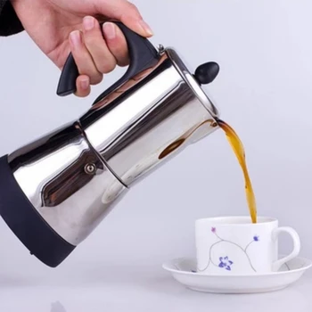 

Electric Moka Pot Portable Stainless Steel Espresso Pot EU PLUG