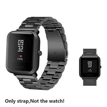 

Amazfit Bip Strap Replacement Watch Band for Huami Amazfit Bip Steel Watchband Business Style - Black Steel