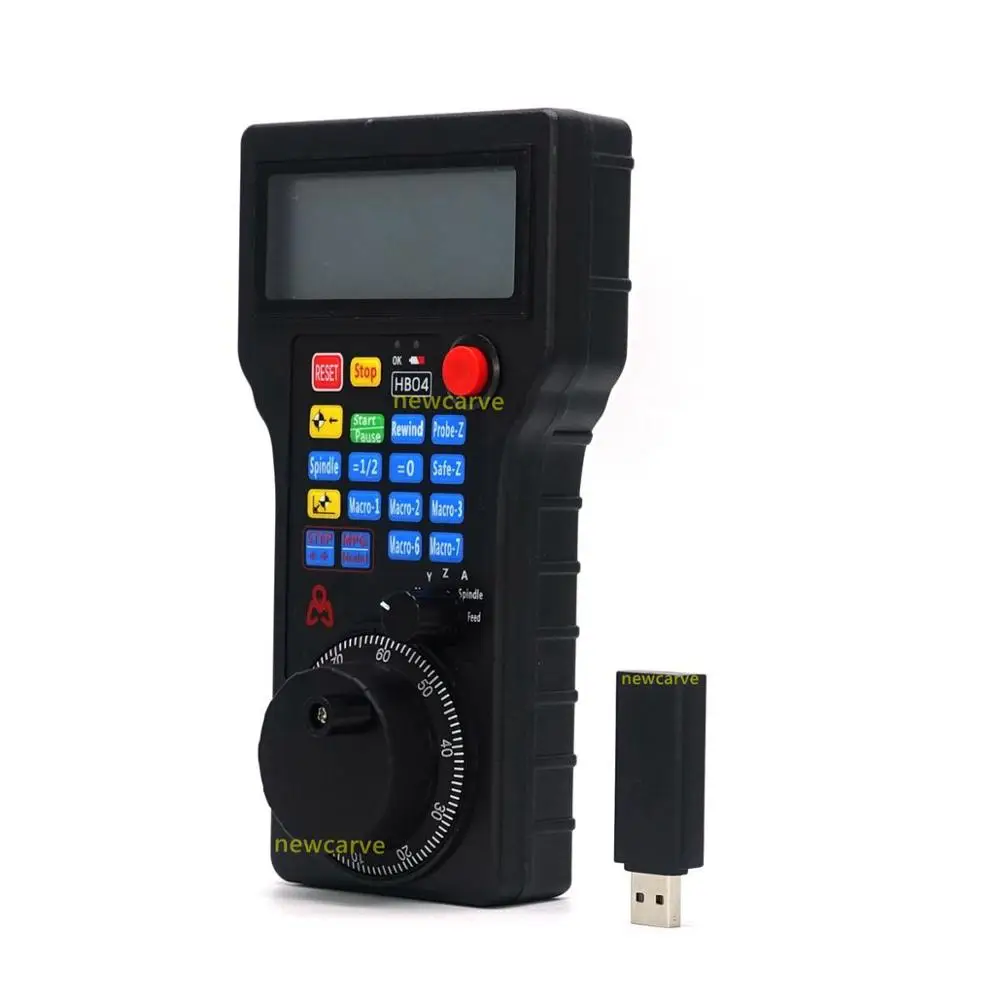 HB04 CNC Mach3 4 Axis MPG Wireless Handwheel Mach3 Pendant Pulse 50PPR Optical Encoder Generator For CNC Router NEWCARVE
