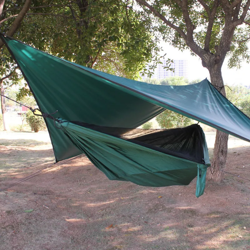 

Sun Shelter Mosquito Net Hammock Tent with Waterproof Canopy Awning Set Hammock Portable Pop-Up Outdoor Automatic Quick Open