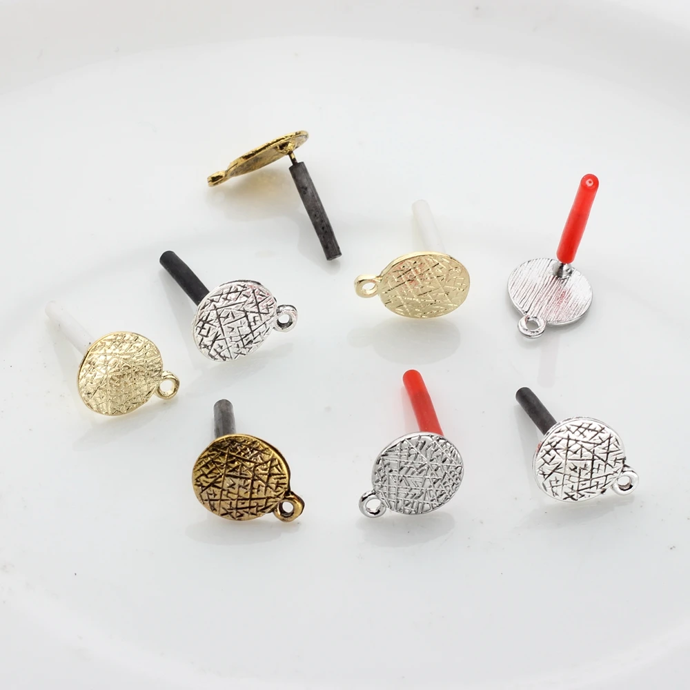 Zink-legierung Retro Runde Ohrring Basis Anschlüsse Linker 6 teile/los Für DIY Ohrring Schmuck Zubehör