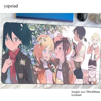 

attack on titan mousepad Kawaii gaming mouse pad big gamer mat game computer desk padmouse keyboard wrist rest large play mats