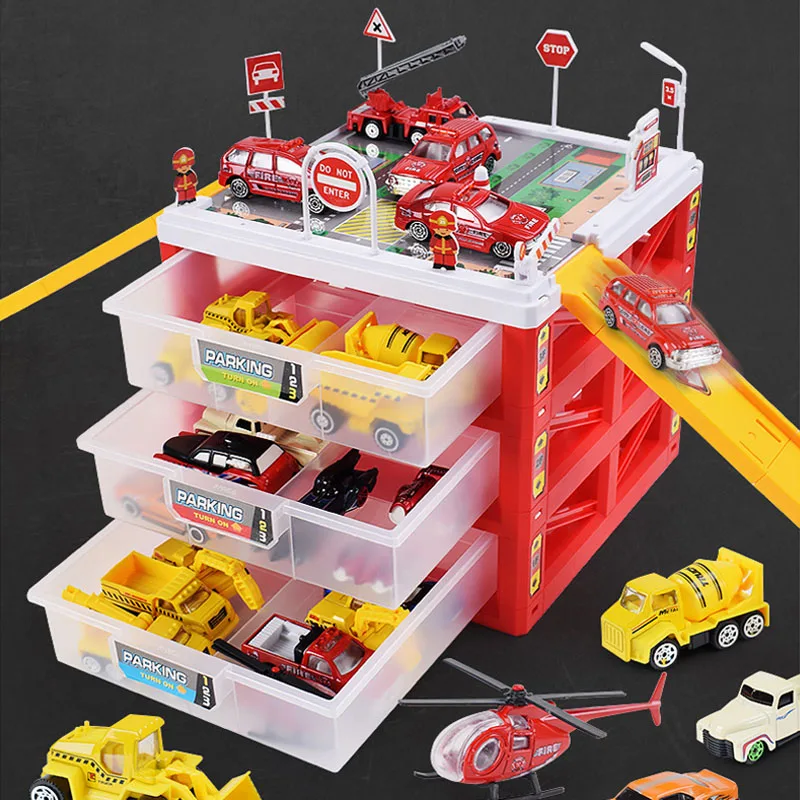 Çocuk şehir otopark oyuncak parça araba çok katlı garaj çocuk oyuncakları  saklama kutusu vaka erkek yenilik hediyeler çocuk parti oyunları -  AliExpress