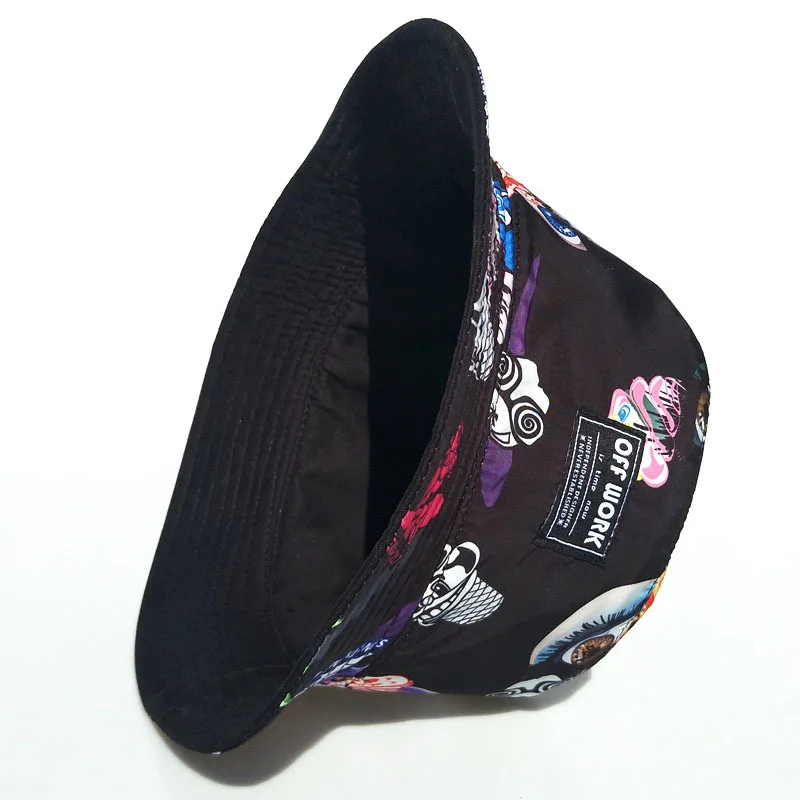 Hipster Hat Bucket Cap Graffiti Cotton Casual Adults Bucket Hat Caps Fishing Fisherman Beach Festival Sun High Quality Fashion (3)