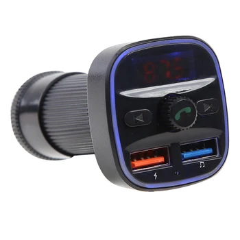 

Car Bluetooth 5.0 FM Transmitter Blue Light Wireless FM Modulator Handsfree U Disk TF Card MP3 Player 4.1A Dual USB Car Charger