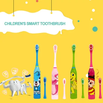 

Kids Electric Toothbrush Brush Head Children Cartoon Pattern Double-sided Tooth Brush Electric Battery Teeth Brush For Kids