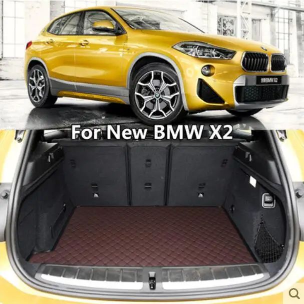 

Car Embroidery Leather Full Rear Trunk Tray Liner Cargo Mat Floor Protector Foot Pad Mats For BMW X2 2018 2019 2020