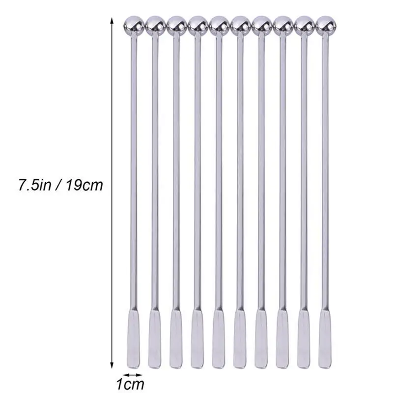 Stainless Steel Creative Mixing Cocktail Stirrers Sticks 5Pcs 19cm Wedding Party Bar Swizzle Drink Mixer Bar Muddler cocktail spoon cocktail stirrers