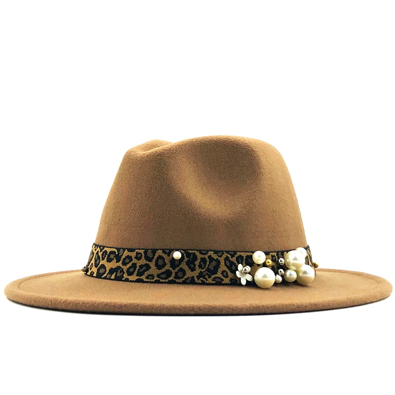 Fashion Wool Women Outback Fedora Hat For Winter Autumn Elegantlady Floppy Cloche Wide Brim Jazz Caps Size 56-58cm 7
