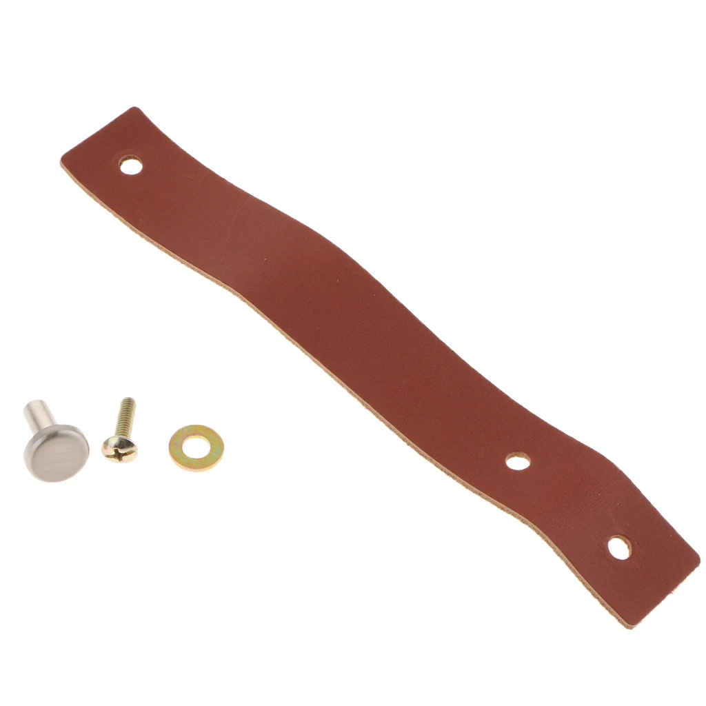 Handmade Leather Furniture Single Hole Pull Handle for Doors Cabinets Cupboards Knob