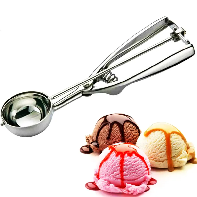 1 Uds cuchara de crema de hielo helado de utensilios de cocina de acero inoxidable puré de patata bolas de hielo crema herramientas de cocina Gadgets cariño