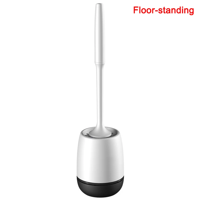 Floor-standing black Новейший держатель для туалетной щетки обновленный современный дизайн с мягкой щетиной для ванной унитаз набор кистей - Цвет: Floor-standing black