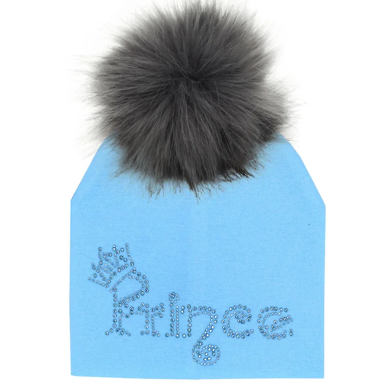 New Baby Cap Cotton Faux Fur Pompom Hat For Boy And Girl autumn and Winter Hat skullies beanies Children's Hats Caps Bonnet - Цвет: 38