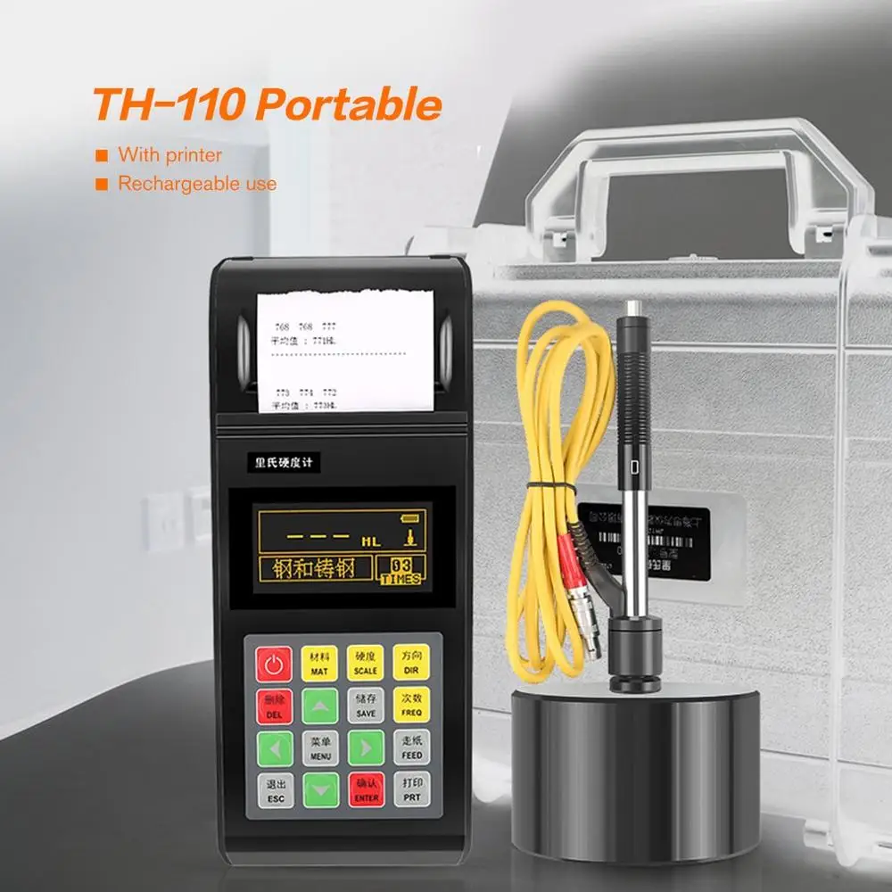 

Digital Leeb Durometer Hardness Tester meter Penetrometer Sclerometer with With Printer Funciton 100V-240V TH-110