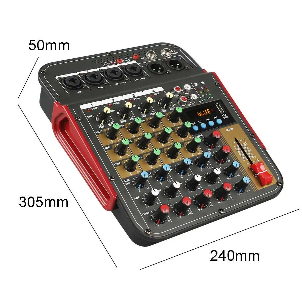 LEORY 4 канала Bluetooth DJ Mic Mixer Contrl светодиодный цифровой дисплей музыкальный поток караоке усилитель для караоке KTV Вечерние