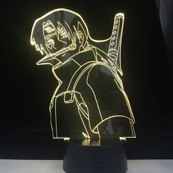 

ITACHI ANBU LED ANIME LAMP NARUTO Figure Nightlight Acrylic 3d Lamp for Kid Bedroom Decor Anime Light 16 Colors Remote Gift