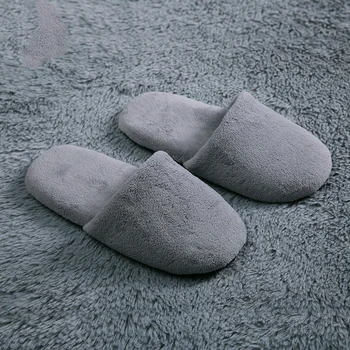 

1 Pair Coral Velvet Bread Shoes Home Slippers Hotel Disposable Slippers Warm Women Bedroom Indoor Slippers Cotton Floor Shoes