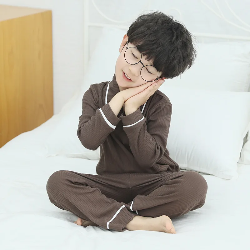 

BOY'S Spring Clothing 2020 New Style Set Casual Big Boy Versatile V-neck Pajamas Two-Piece Set Fashion 1855-d78
