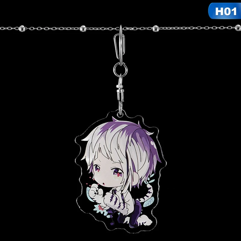 Anime Bungou Stray Dogs Keychain Rubber Strap Tsumamarekko Dazai Atsushi Ranpo Akutagawa Chuya - Цвет: KEY4524H01