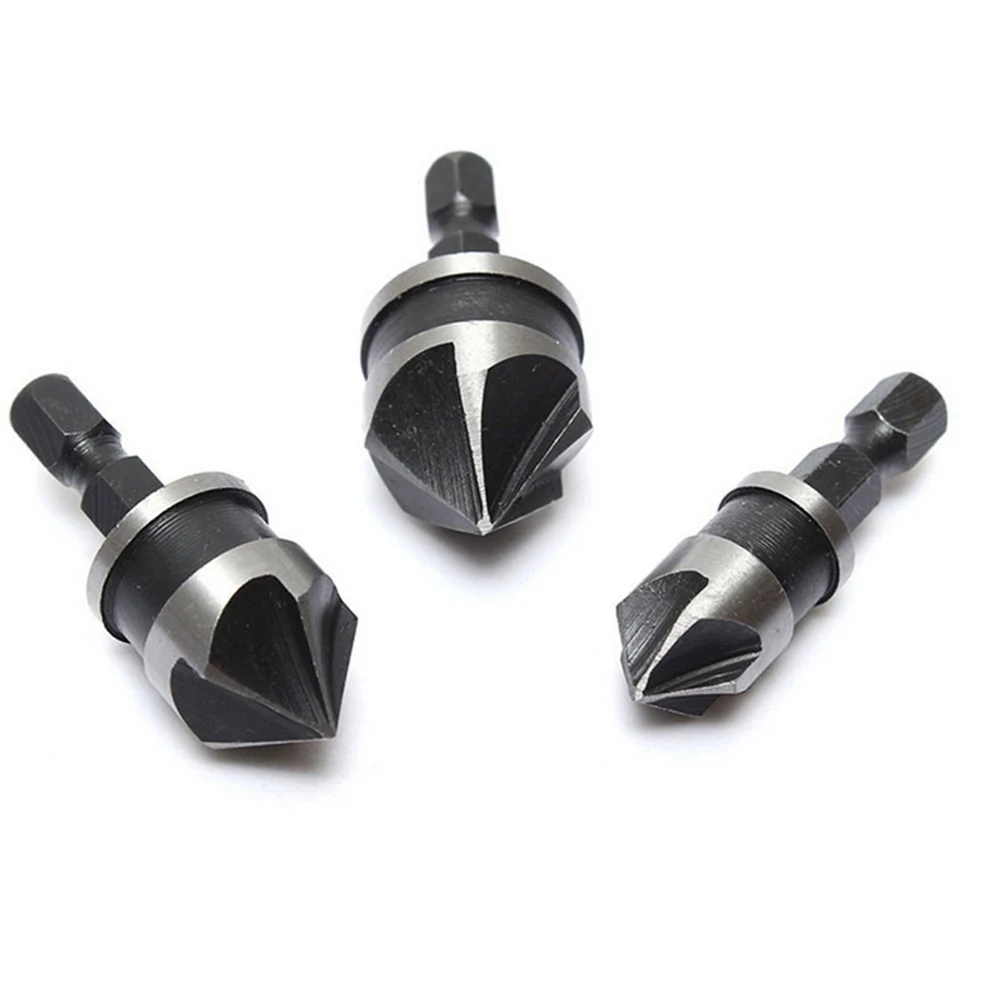  3pcs/set Hex Countersink Boring Set for Wood Metal Quick Change Drill Bit Tools