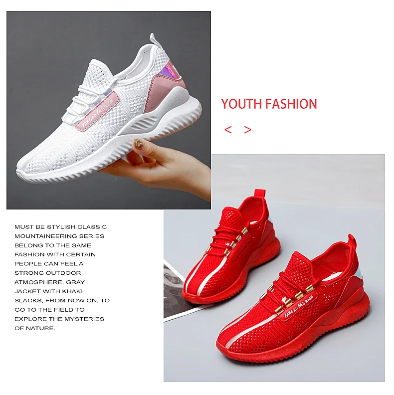 Hollowing out Mesh Women Fashion Sneakers Breathable Sport Casual Shoes Woman Flat Flying Knitting Women Trainers Summer Shoes (6)