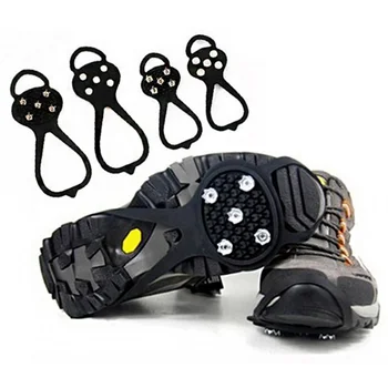 

1 pair Portable Walking Anti Slip Ice Snow Route Camping Shoe Point Grip Climb Ice Stretch Tight Rubber Band Accessories