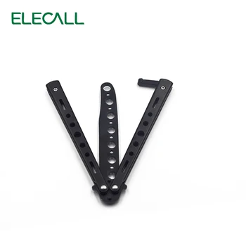 

ELECALL butterfly Knife butterfly trainer balisong training tool folding knife self defense knife Black not sharpened