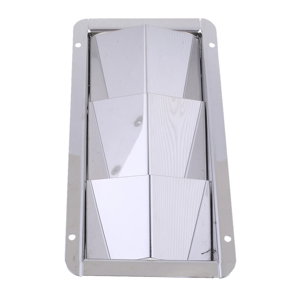 Stainless Steel Slotted Ventilator Vent 3 Louver  Ventilation Gill Plate  - Marine Yacht Air Vents Boat Fitting - Silver
