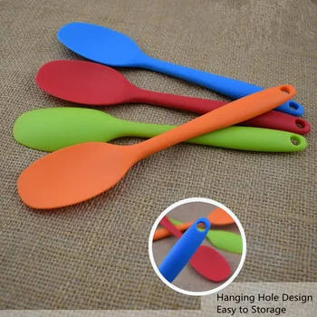 

New Heat Resistant Integrate Handle Silicone Spoon Scraper Kitchen Utensil Turners Spatula Pan Spatula Cake Kitchen Cooking Tool