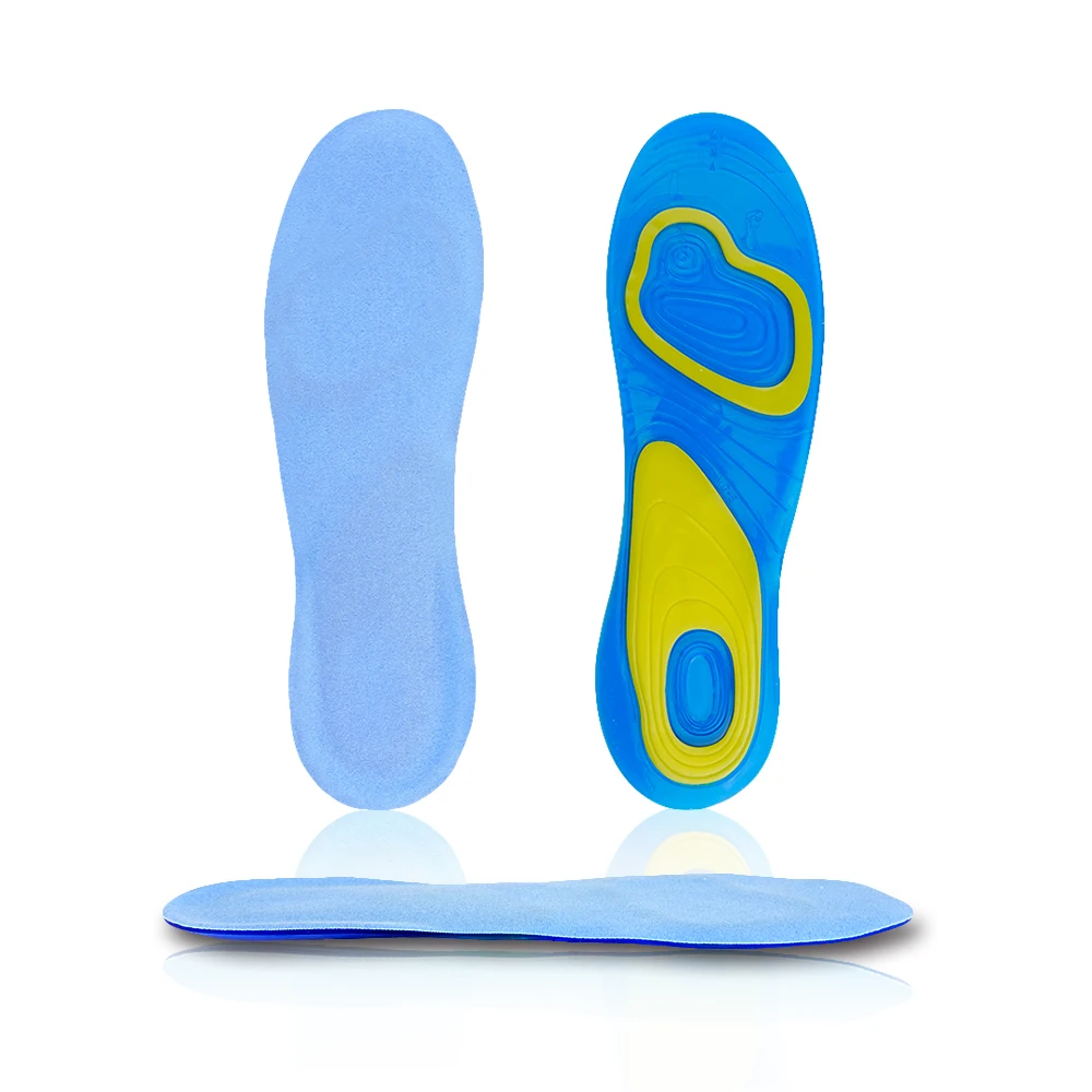 Gel Ploymer Orthopedic Insoles for Men Sport Anti-slip Comfortable Deodorant Full Palm Pads Women Lightweight Breathable Soles
