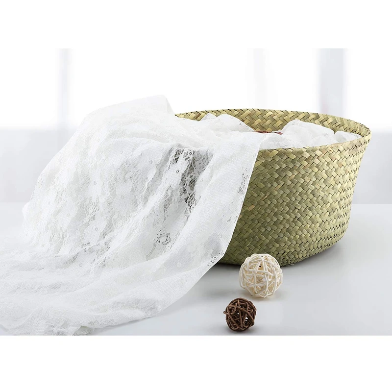 Natural Seagrass Belly Basket, 31Cm Collapsible Handmade Plant Pot Planter Weave Tote Basket with Handle for Storage Laundry H