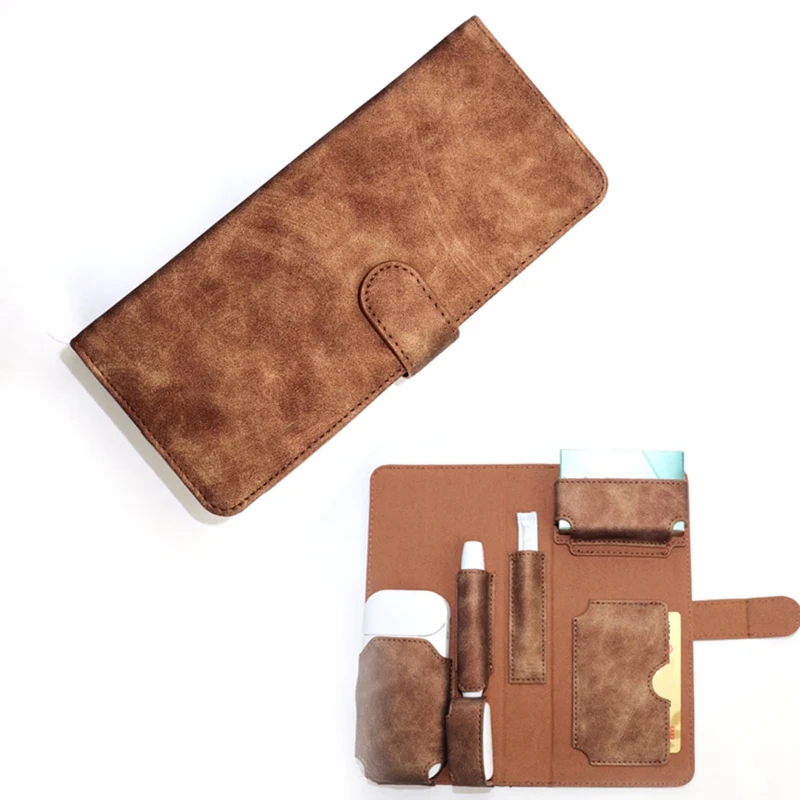 Fashion Leather Portable Case Protective Cigarette Case Cover Carrying Bag For IOQS 2.4plus 2.4 - Цвет: DBR