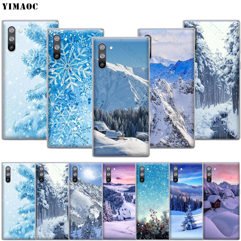 YIMAOC Landscape Winter Snow Case for Samsung Galaxy S10 S9 S8 S7 Plus A70 A60 A50 A40 A30 A20 A10 A50S A30S A20S | Мобильные