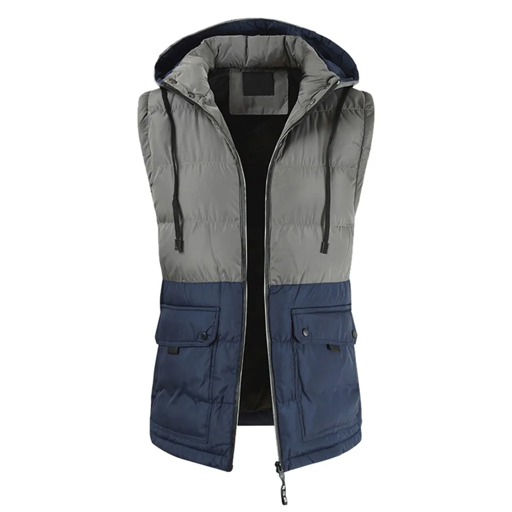 Уличная veste homme Для мужчин, сезон «Осень-зима» с капюшоном одежда с заплатками Жилетка Топы плюс Размеры chaqueta hombre jaqueta masculino