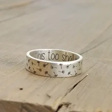 

silver Personalized Silver Ring - Dandelion Ring - Wedding Band - wish Jewelry - Engraved Ring