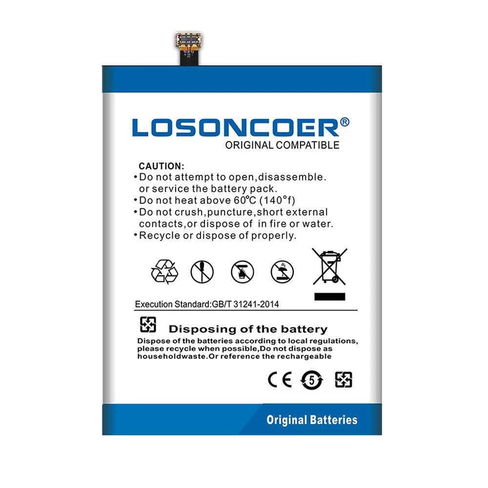 LOSONCOER 7650 мАч 726280P BV6800 Pro батарея для Blackview BV6800 Pro батарея IP68 Водонепроницаемый MT6750T батареи для смартфонов