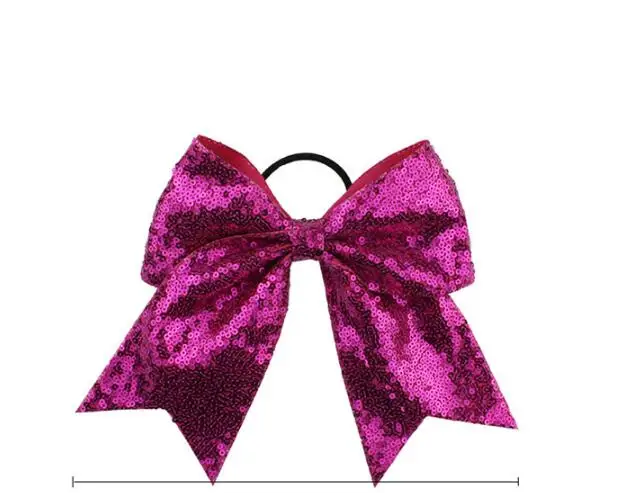 

8-inch children's V-shaped swallowtail bow sequins streamers head rope Elastic rubber band Girl cheerleading Hair accessories