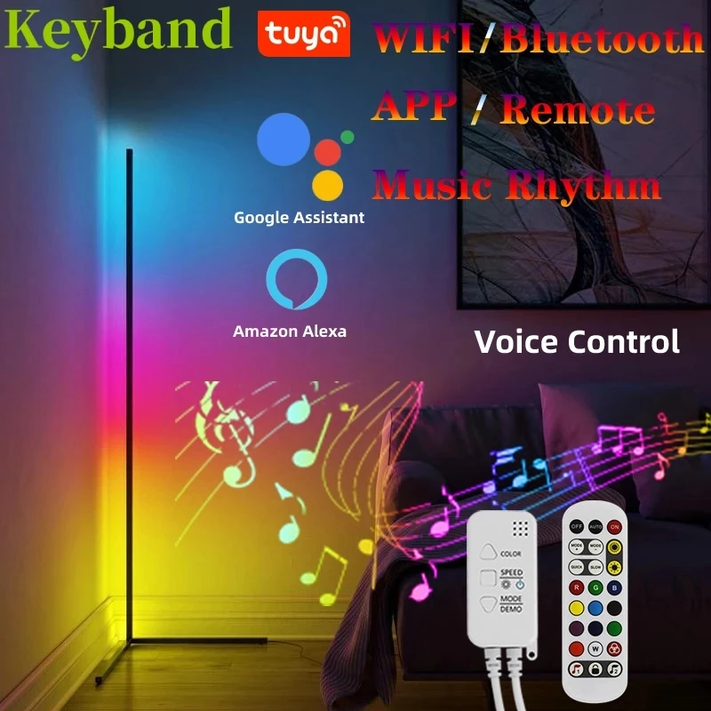 RGB напольные лампы для домашнего декора светодиодные Угловые стоячие гостиной