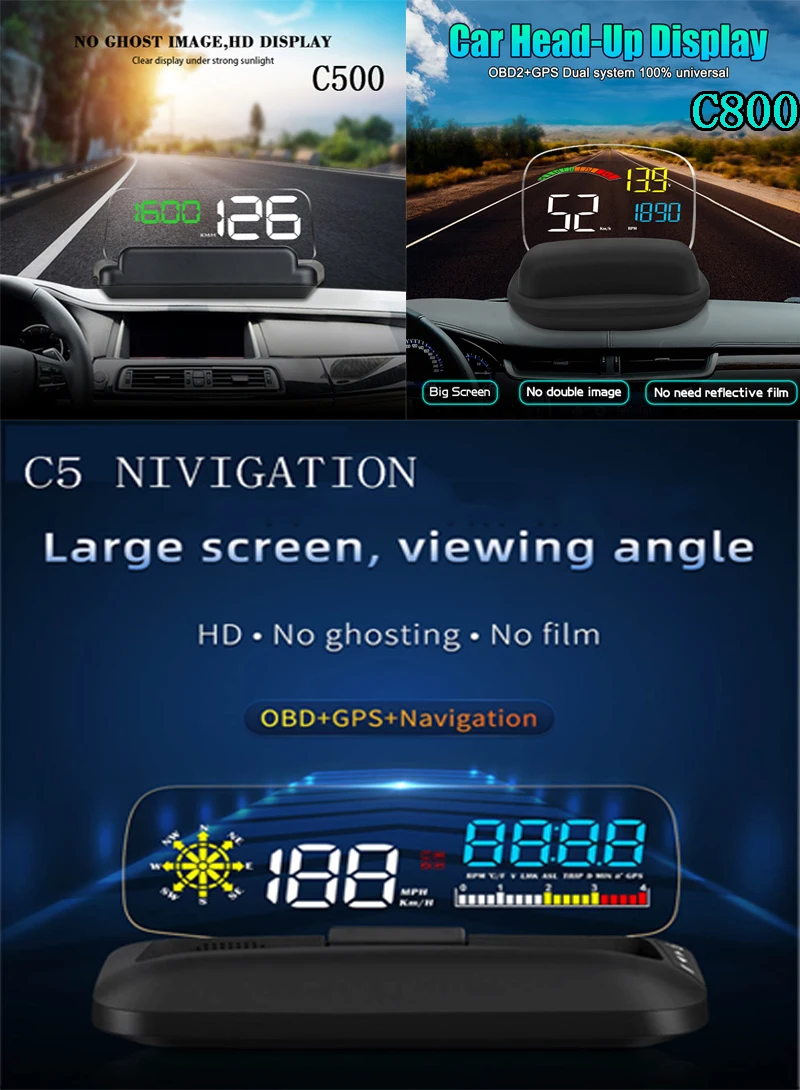 GPS навигатор C5 проектор OBD2 C800 GPS|Проекционный дисплей| |