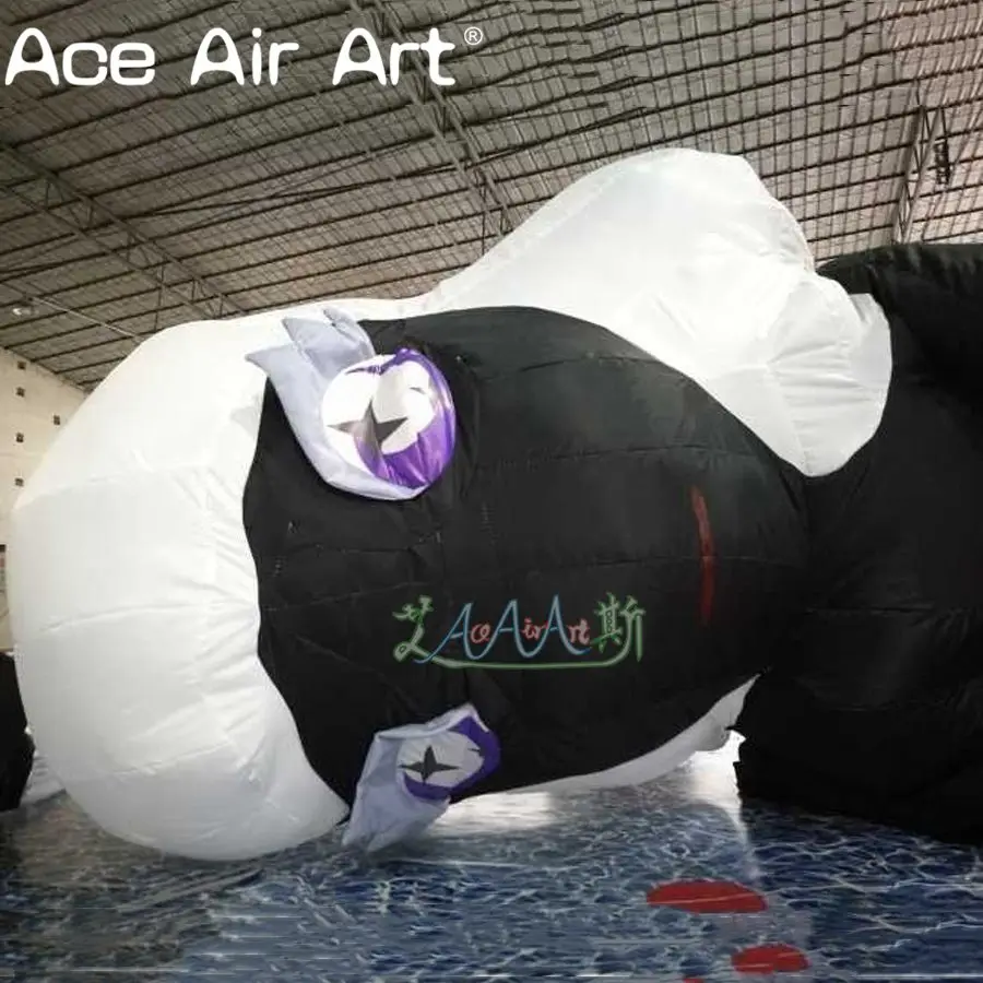 Customized giant inflatable black and white color girl replica model inflatable cartoon girl character for party decortaions