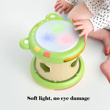 

Frog Music Hand Drum Early Education Children'S Lighting Story Toy Machine Multi-Function Puzzle Baby Hand Drum Musical Toys