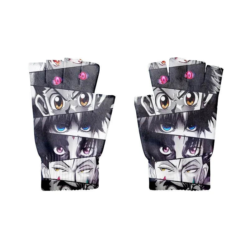 1 Pair New Japan Anime Girl Glove Fashion Adult Half-fingered Gloves Knitted Mittens Cosplay Fingerless Mitten 