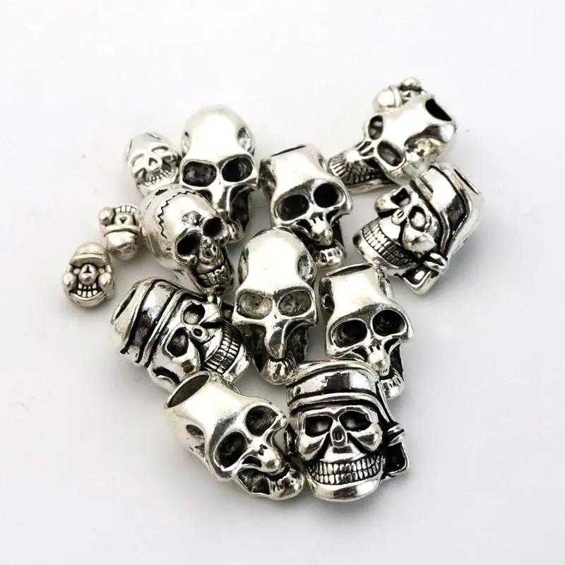 20 шт. тибетский серебряный 3d череп отверстие 1 6 мм|Бусины| |