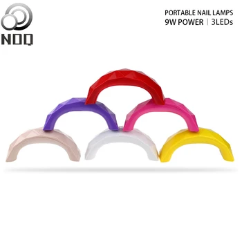 

NOQ Portable Nail Dryer 3 Pcs Leds Mini UV LED Nail Lamp For Curing Gels Polish 6 Colors Manicure Nail Art Tools