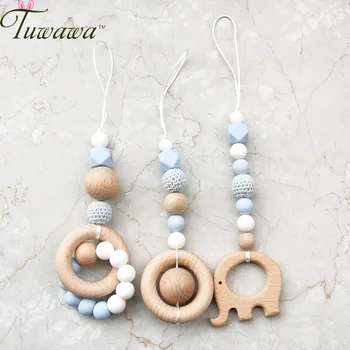 

Baby Teether Activity Gym Toy Silicone & Wood Baby Hanging Toys Toddler Teething Rattle Wooden Teether Sensory Toy Baby Gifts