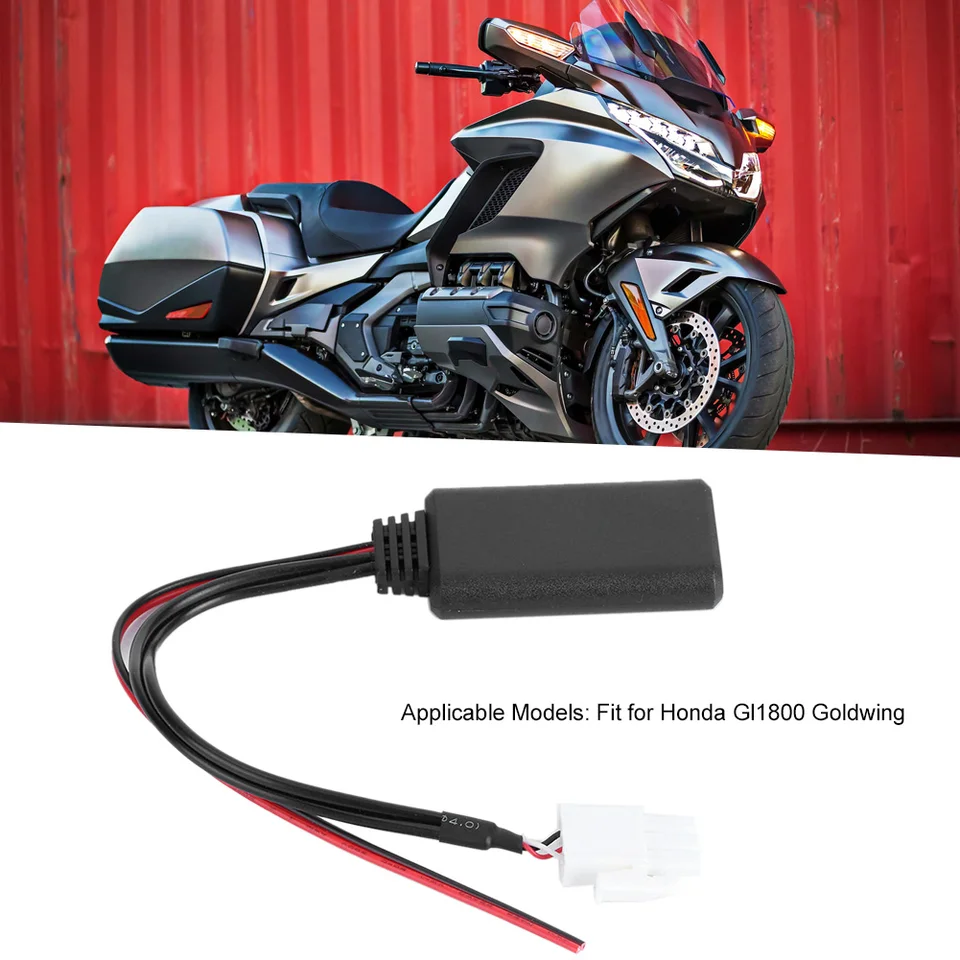 X AUTOHAUX Bluetooth Wireless Adapter Audio Radio Stereo Music Aux Cable Adapter 3 Pin For Honda GL1800 Goldwing