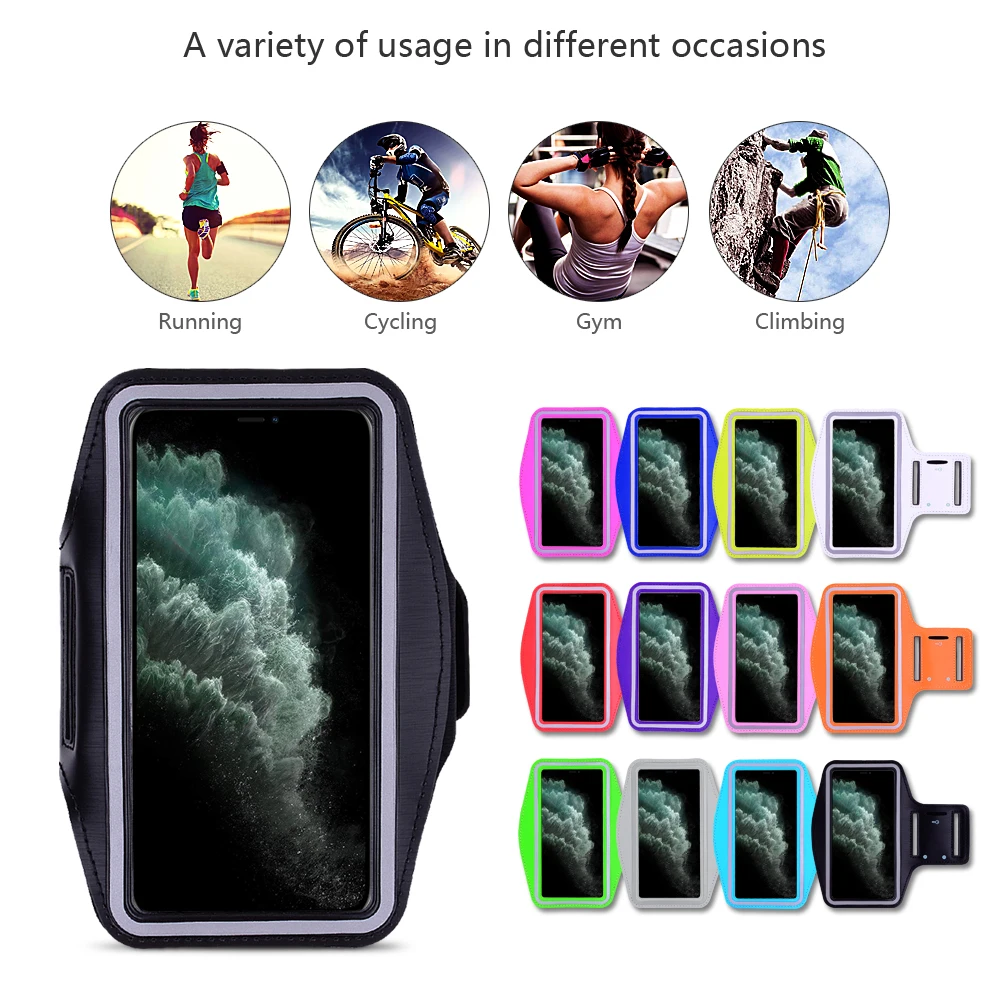 Спортивная сумка на руку для бега iPhone X XR XS 12 mini 11 Pro Max 8 7 6 6S Plus SE 5 5S 5C 4 чехол