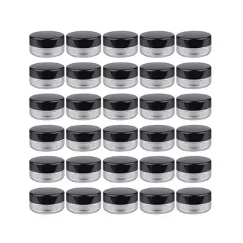 

50Pcs Mini Cream Storage Boxes Makeup Subpackage Case Cosmetic Travelling Bottle Small Round Cream Bottle (Black)